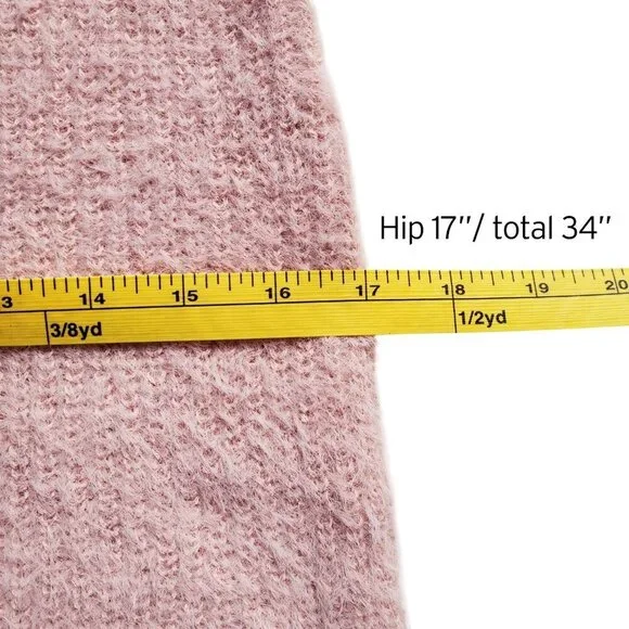 Mimi Chica Fuzzy Plush Hairy Sweater Skirt Blush Light Pink M - Picture 8 of 10